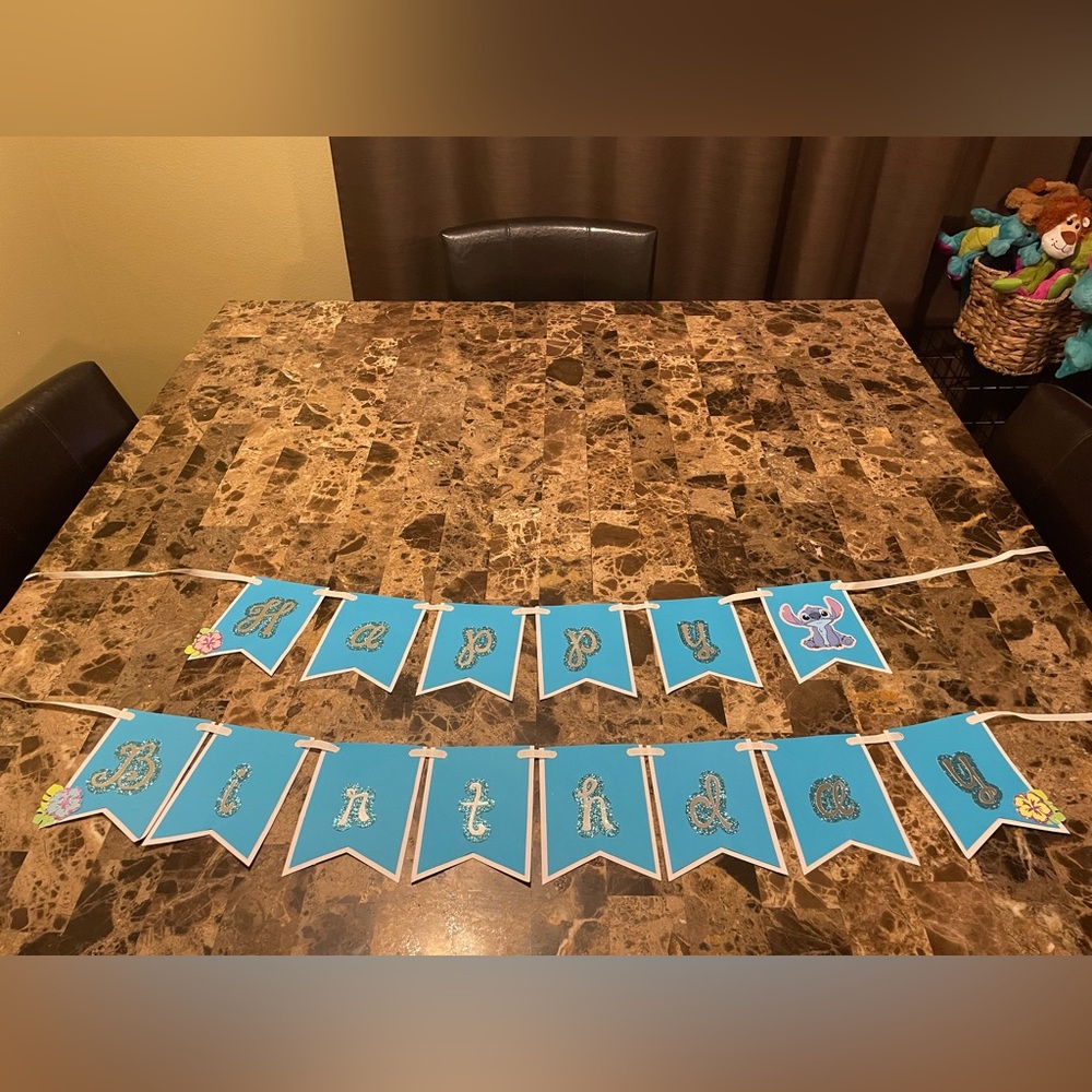 STITCH inspired HANDMADE birthday banner